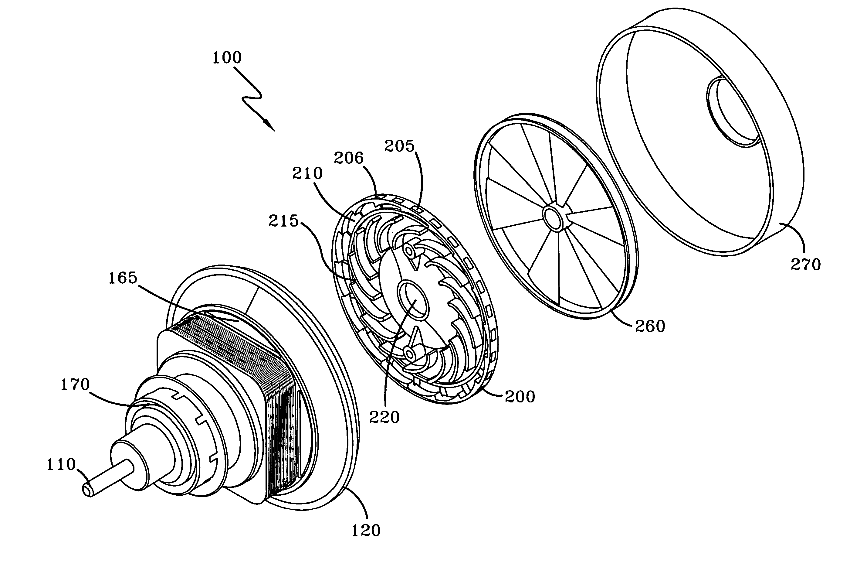 Diffuser for a motor fan assembly