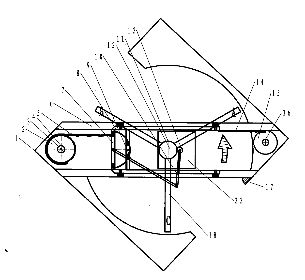 One-way door with planar door leaves