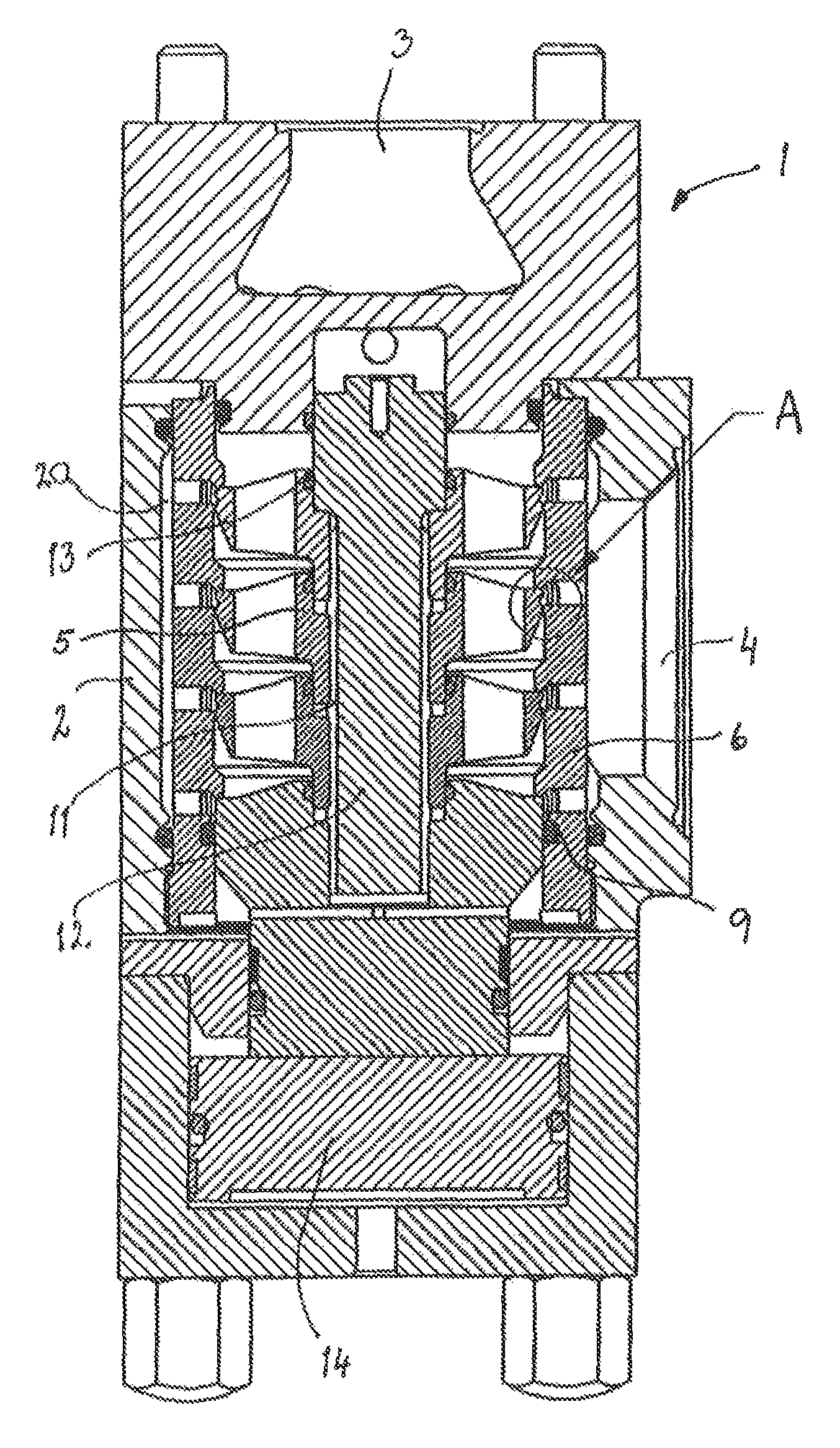 Homogenizing valve having radially and axially arranged gaps