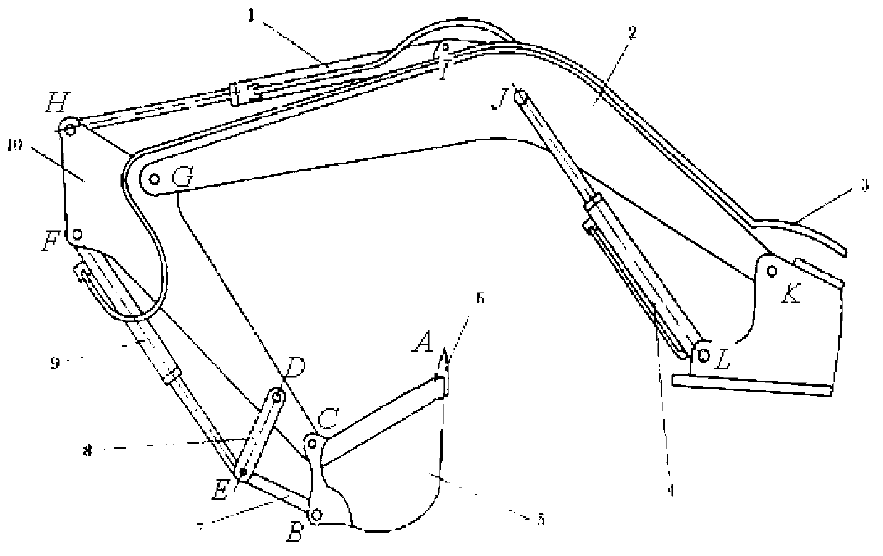 Load spectrum testing method for hydraulic excavator working device