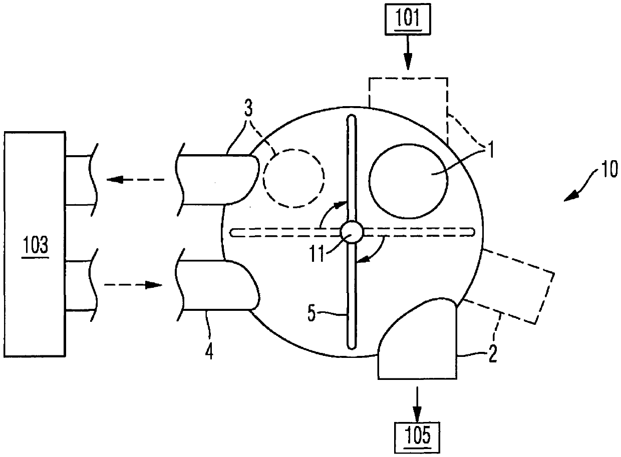 Four-way exhaust gas valve