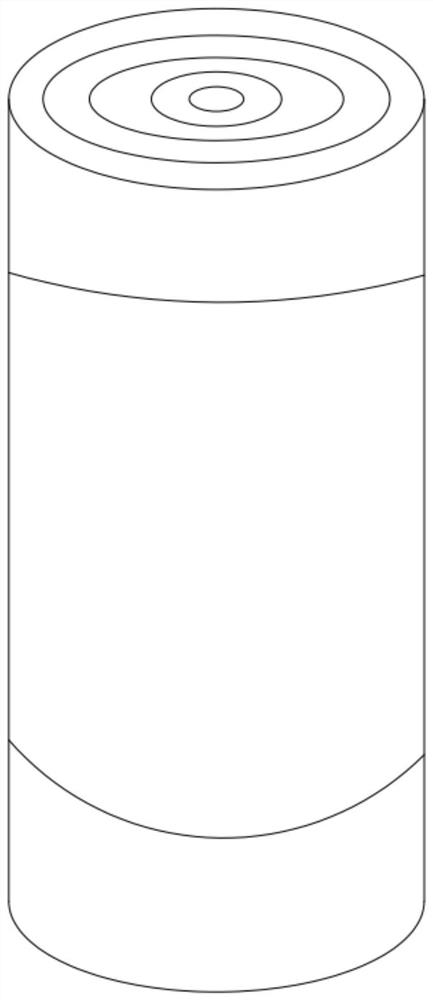 A kind of electrodeless cylindrical battery and preparation method thereof