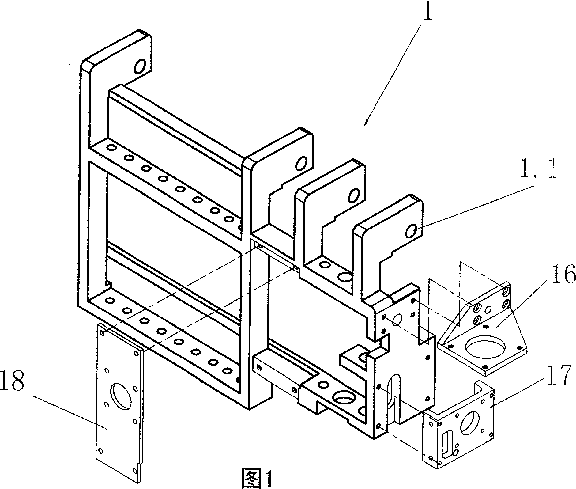 Composite embroidering needle bar rack set of computer embroidering machine