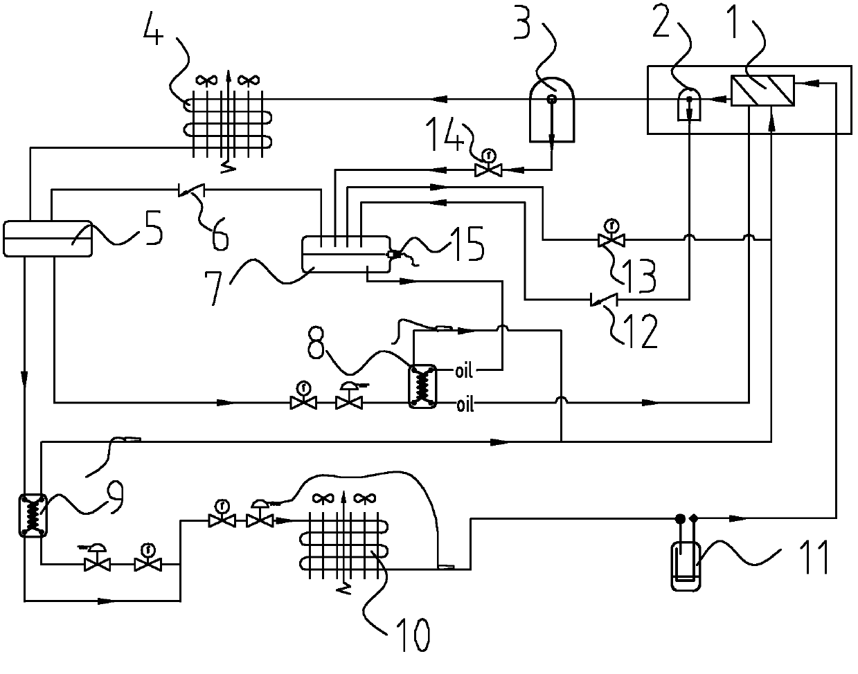 Screw compressor refrigerating system and refrigerating method thereof