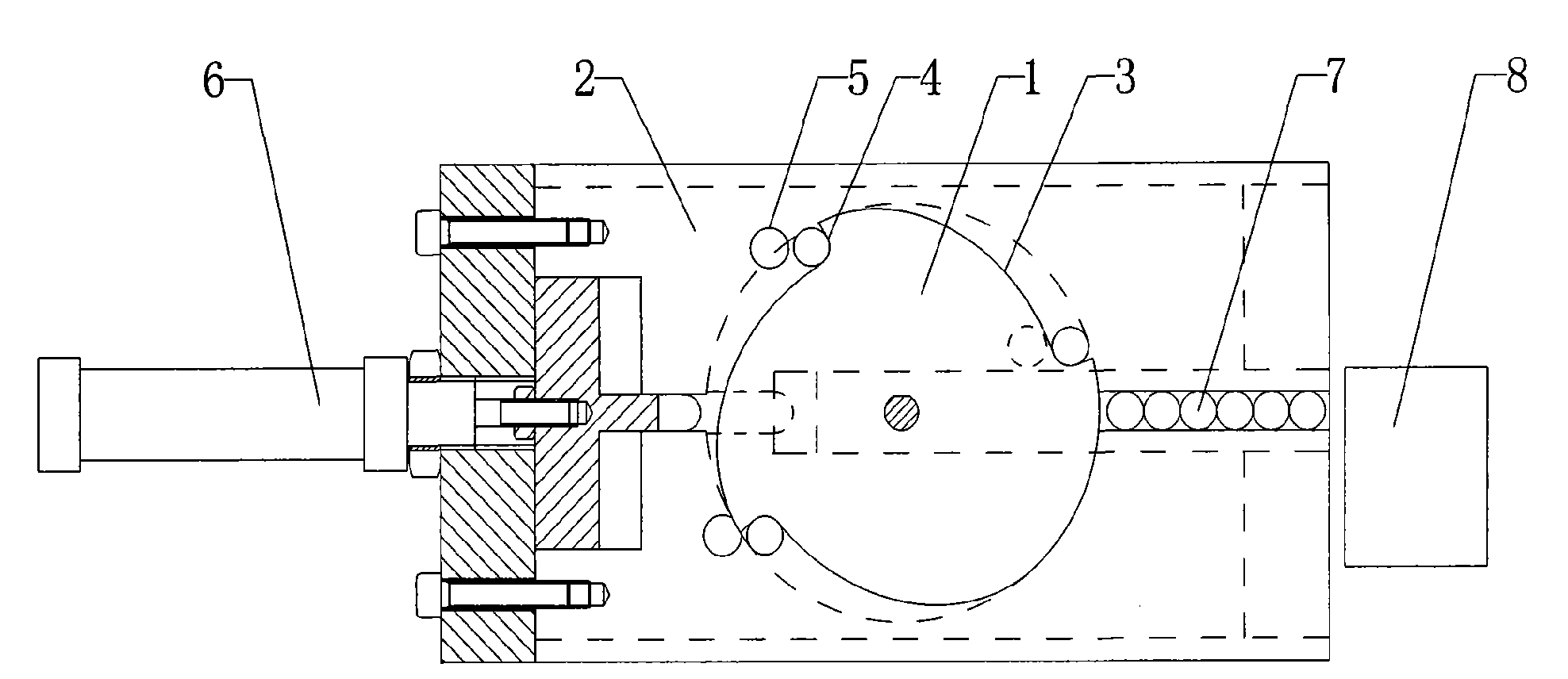 Tube core feeding and blanking mechanism