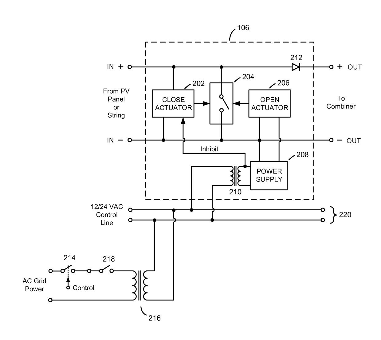 Safety shutdown system for photovoltaic power generators