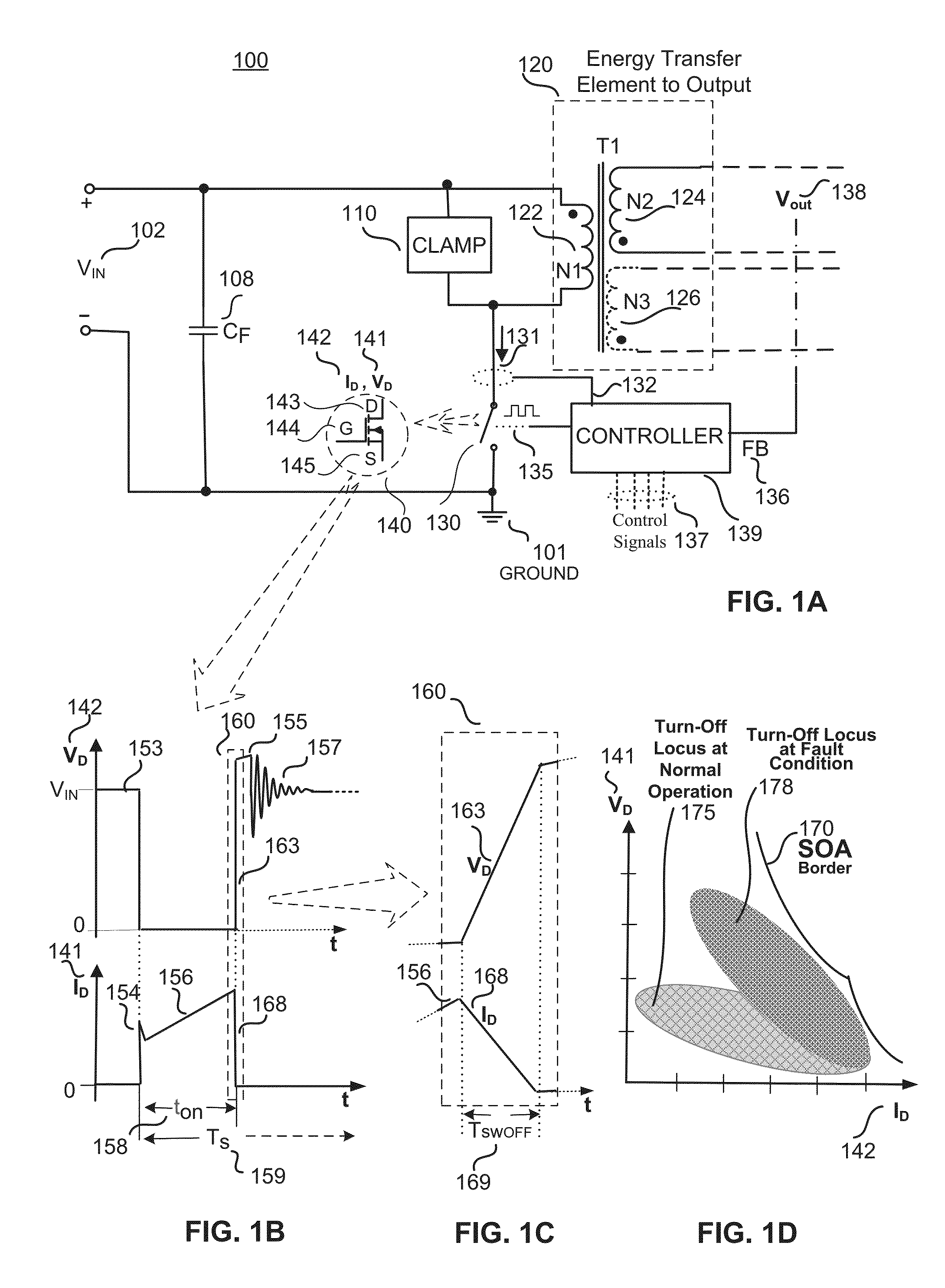 Mosfet driver with pulse timing pattern fault detection and adaptive safe operating area mode of operation