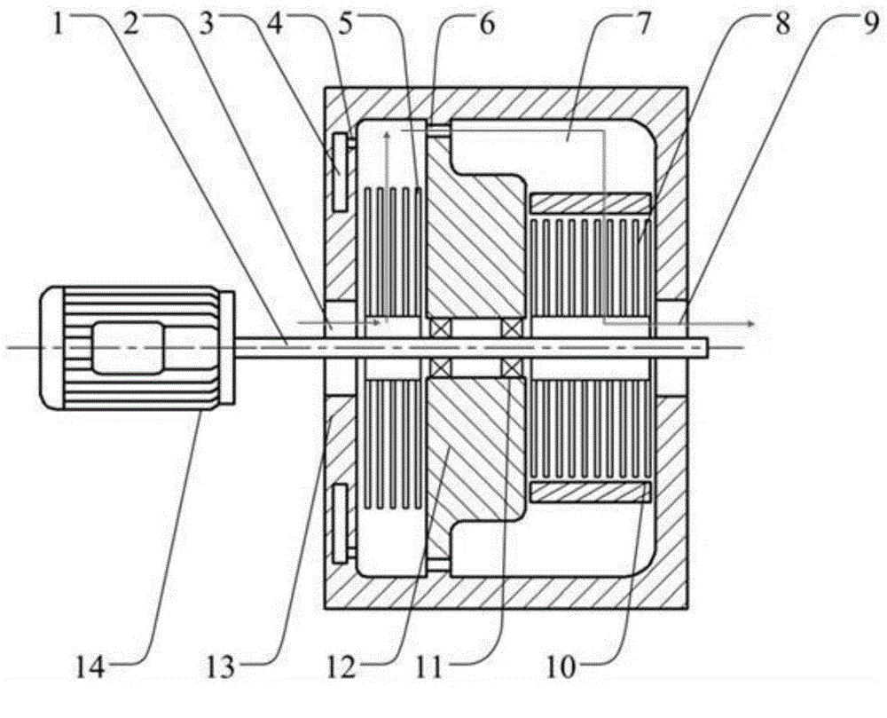 Vaneless gas turbine power generation device