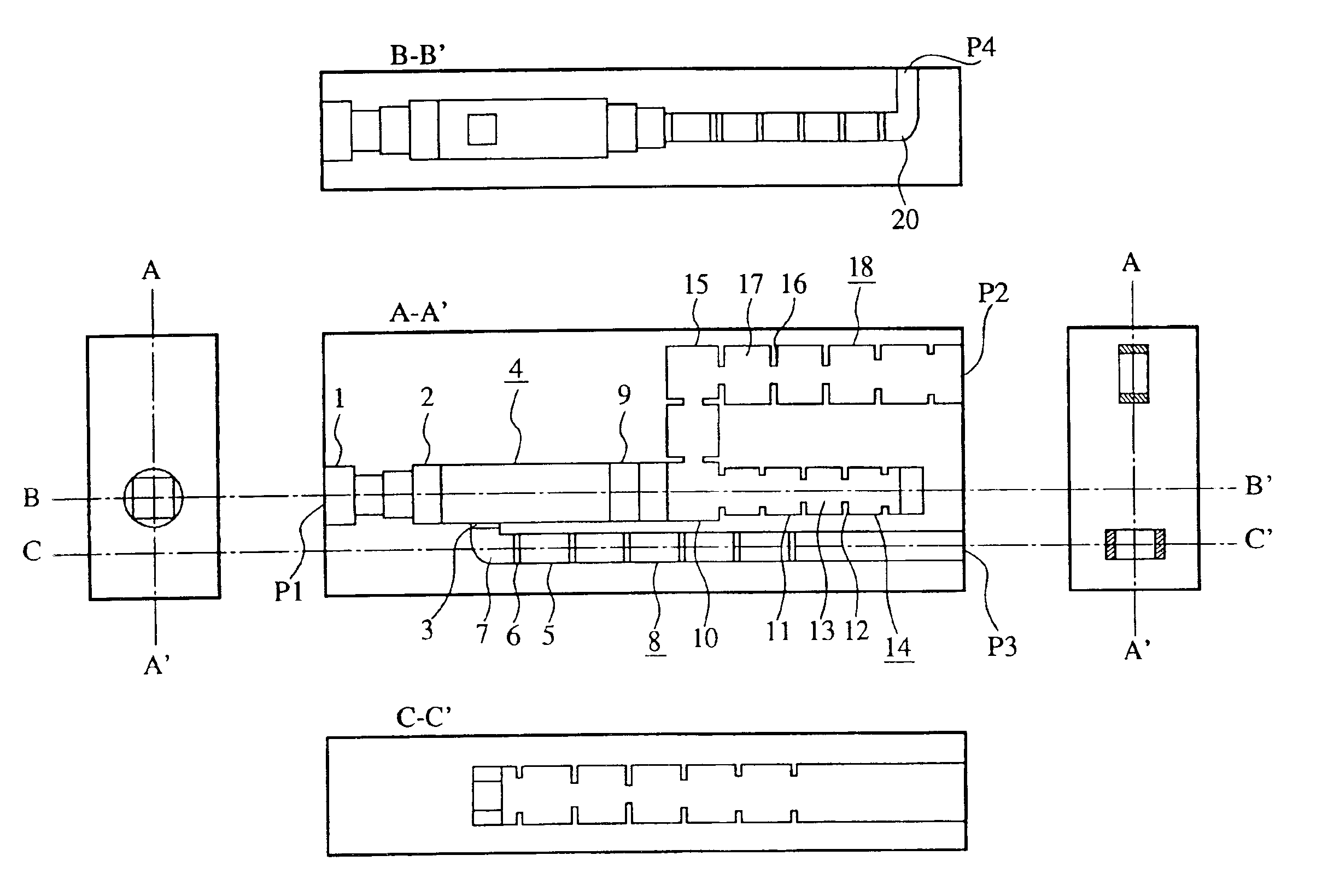 Waveguide group branching filter