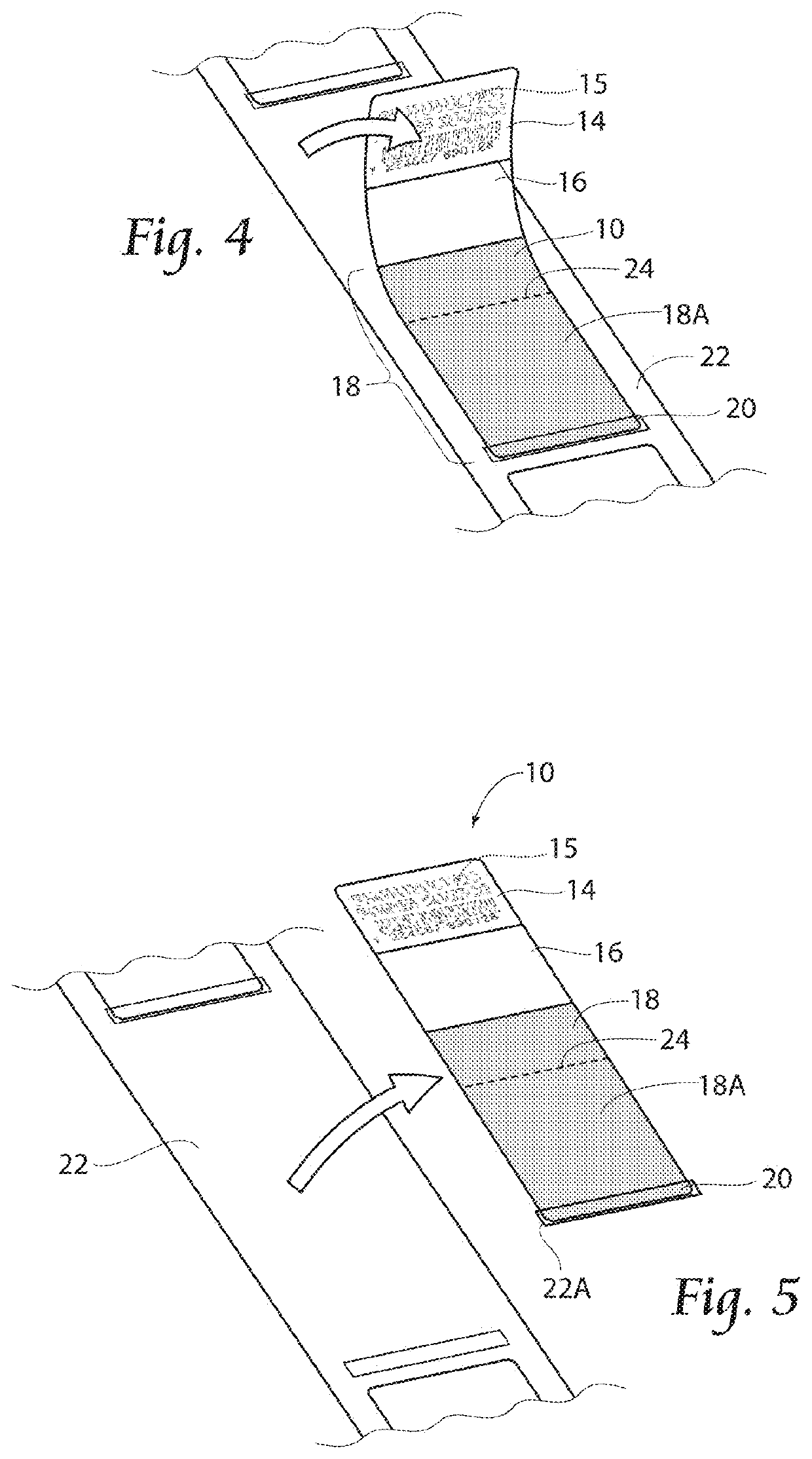 Method of using self-masking label