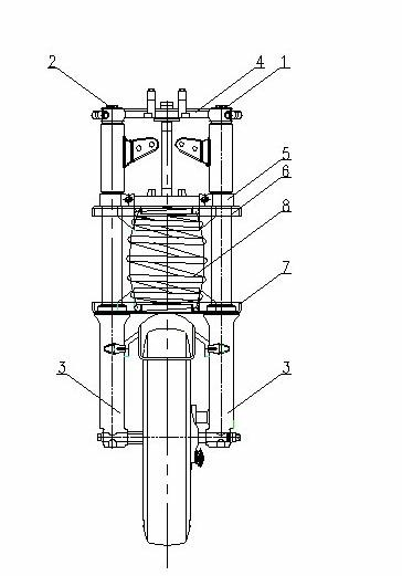 Novel front-suspension system of heavy-load motorcycle