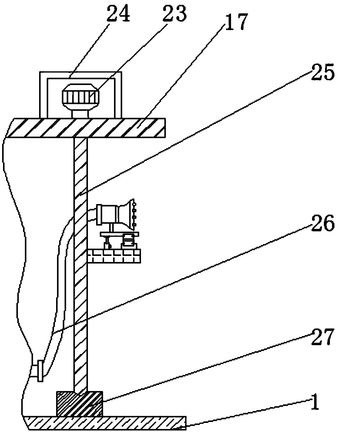 Spraying device with conveniently sprayed elevation angle for municipal engineering