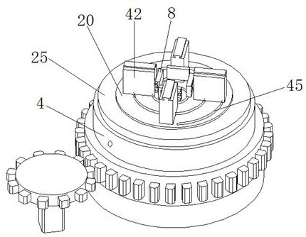 Hydraulic rotary four-jaw clamp