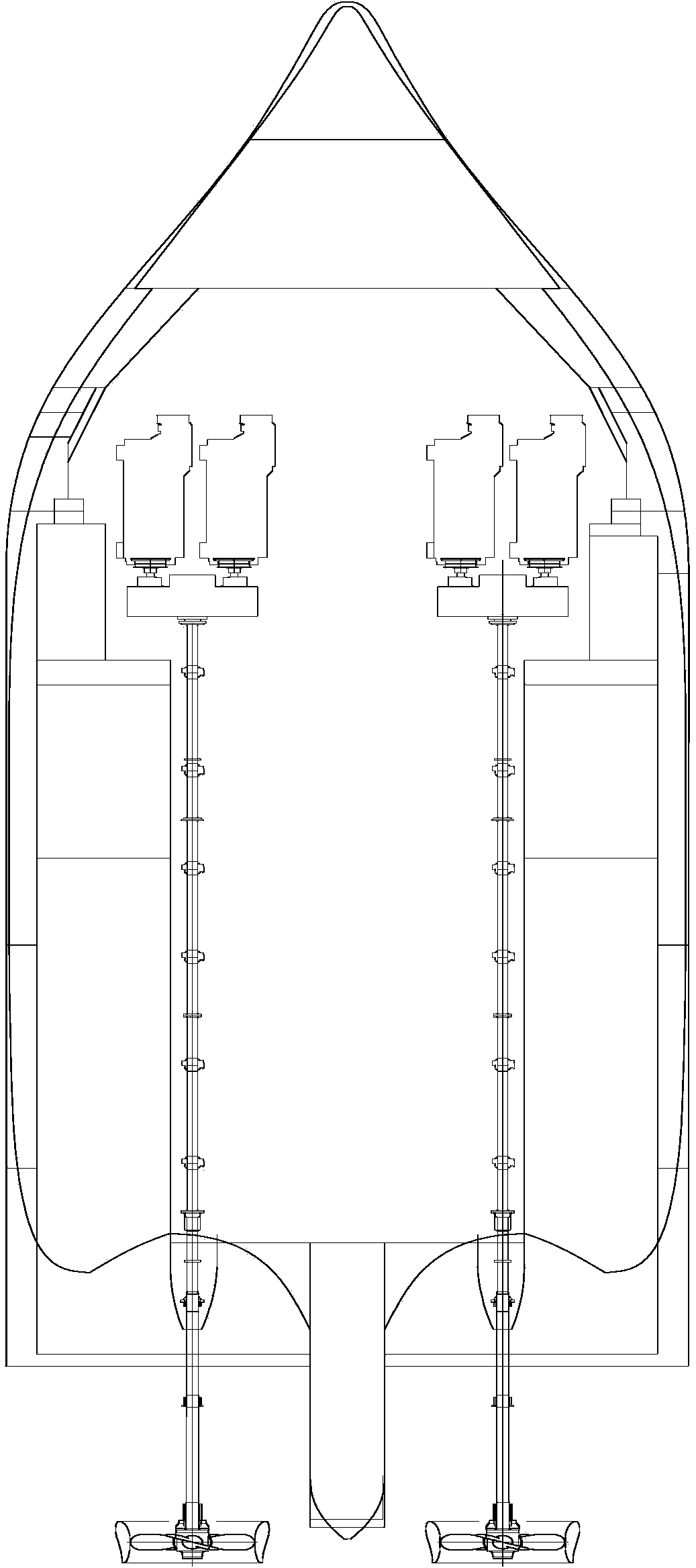 Method for repairing or replacing intermediate bearings in connecting state of ship shafting flanges