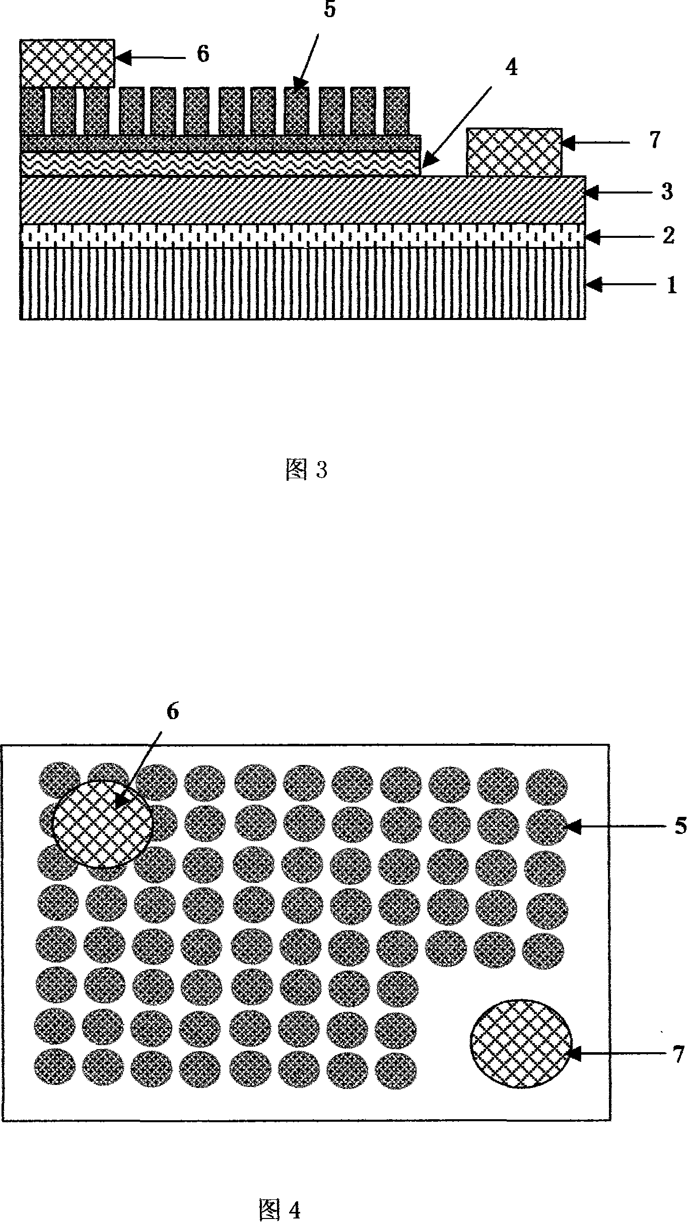 High efficiency light emitting diode with surface mini column array structure using diffraction effect