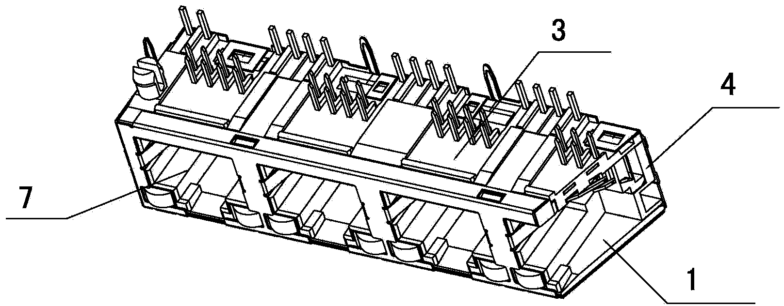 Straight type internet access connector