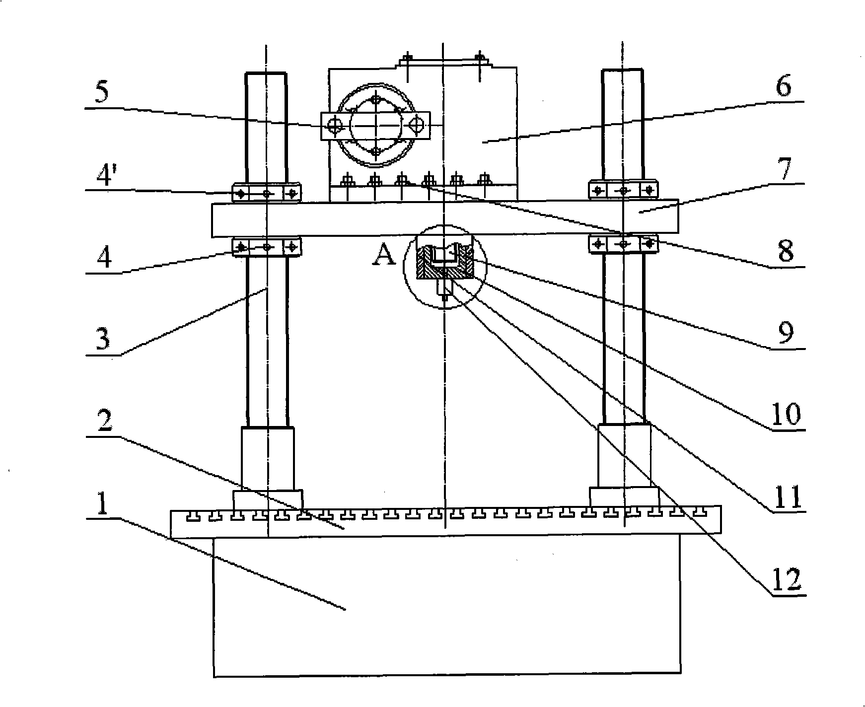 Calibration apparatus for six-dimension heavy force sensor