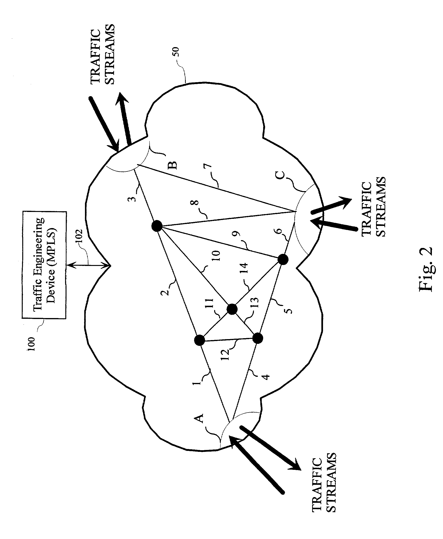 Method and apparatus for communications traffic engineering