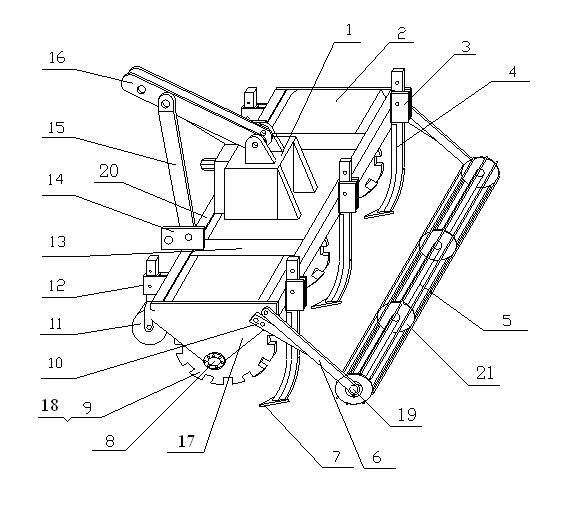 Subsoiler used together with four-wheel tractor