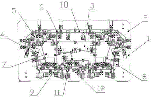 Welding fixture for steel wire frameworks of back-row seat cushions of automobiles