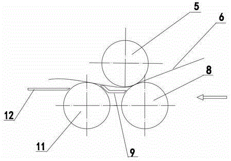 Three-roll belt head forming device with pinch function