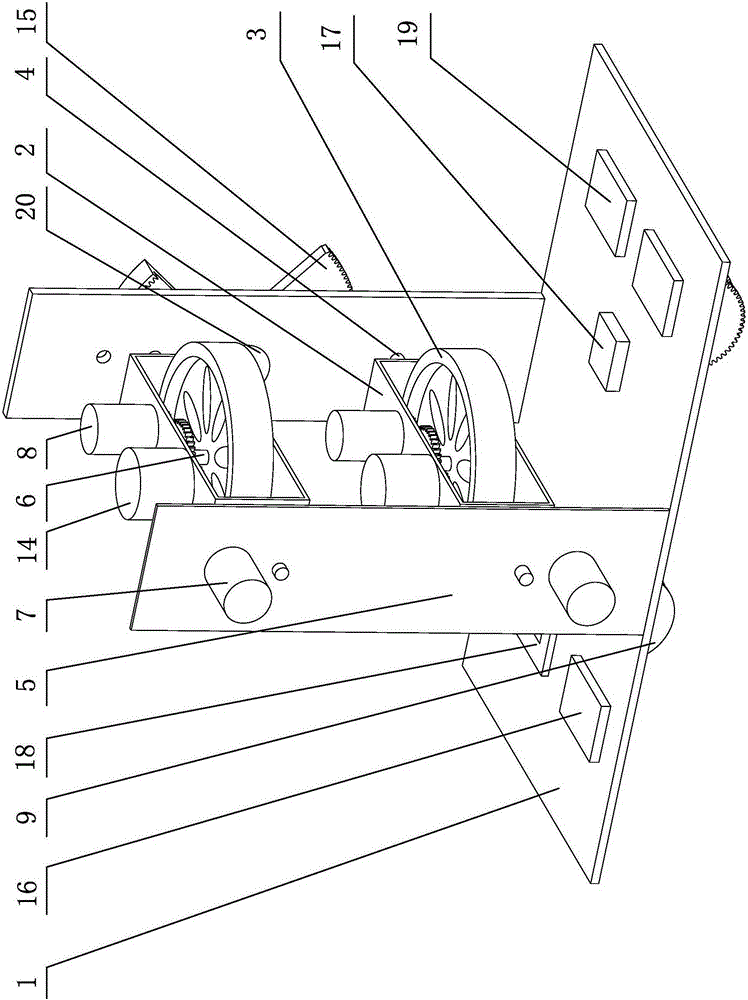 Double-flywheel steel-wire-walking robot structure