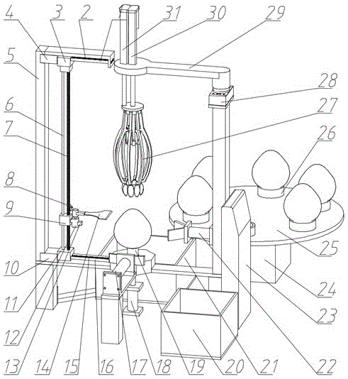 Automatic pomelo peel-flesh separating device and method