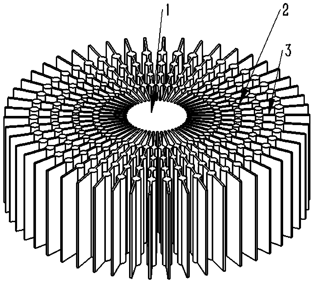 A radiator with raised fins on the surface