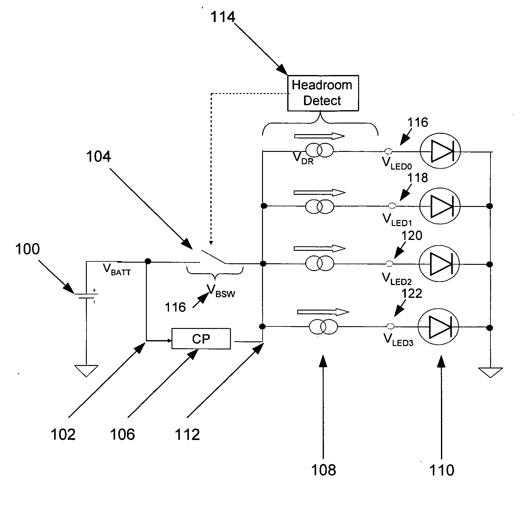 Maximizing efficiency of battery-powered LED drivers