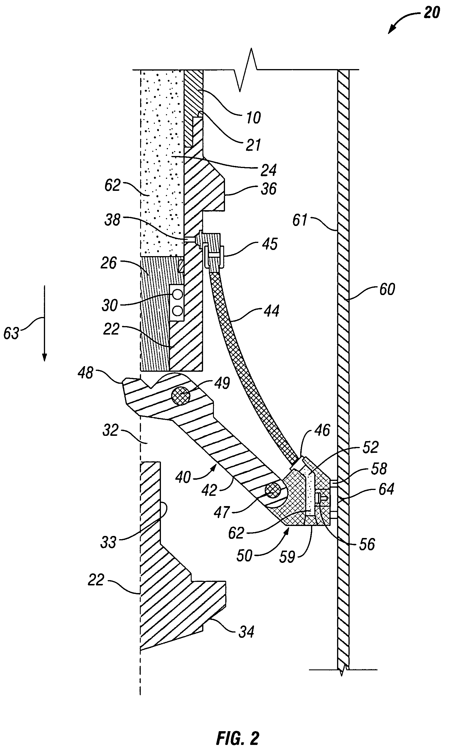 Radially expandable downhole fluid jet cutting tool having an inflatable member