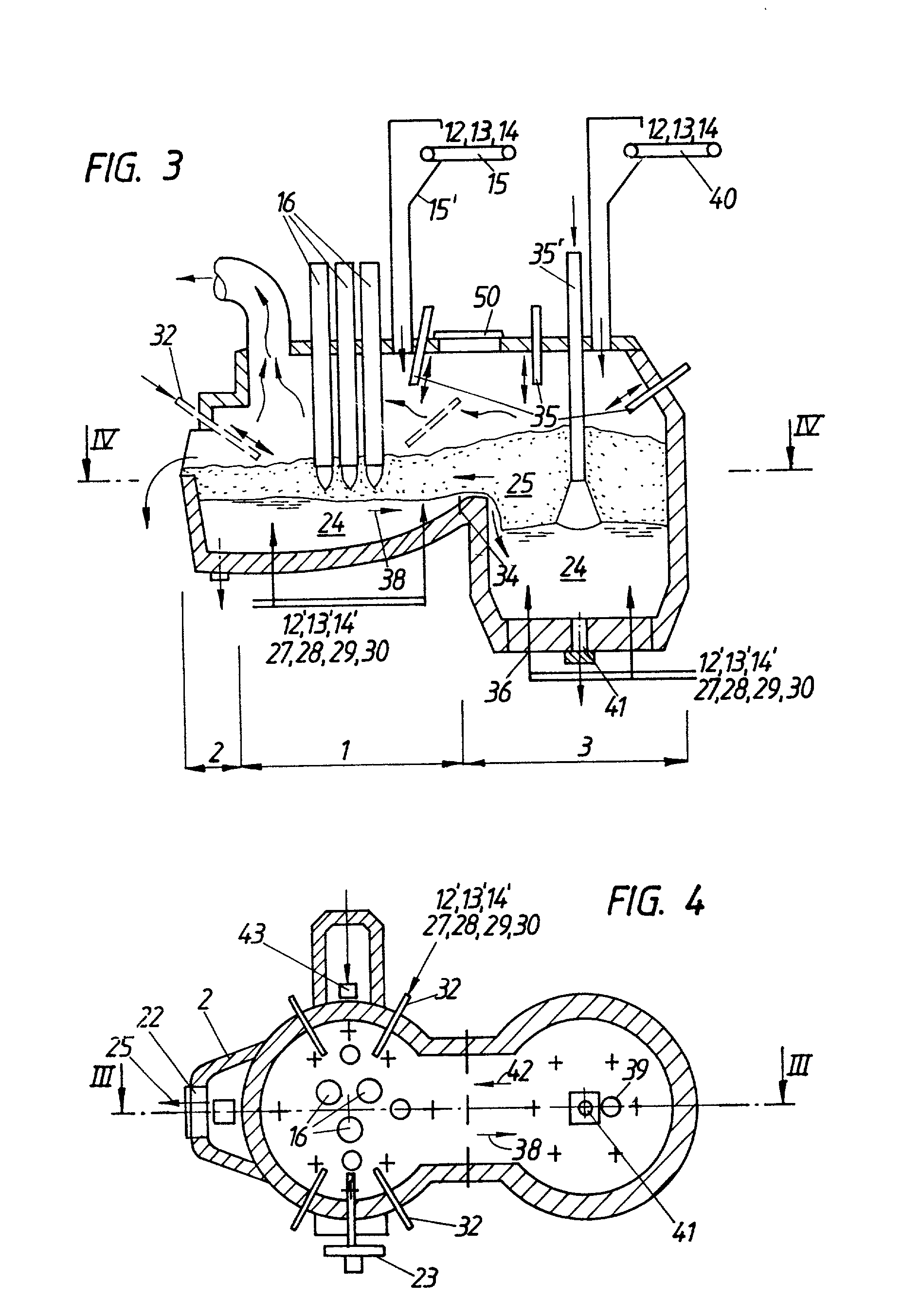 Process for the production of metal melts