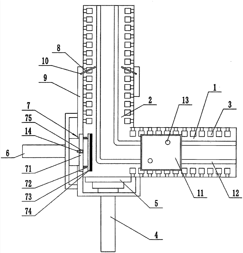 Guide rail type stable conveying device of casting production line