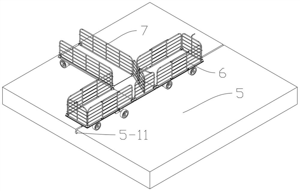 Movable automatic pigsty-dividing transfer trolley