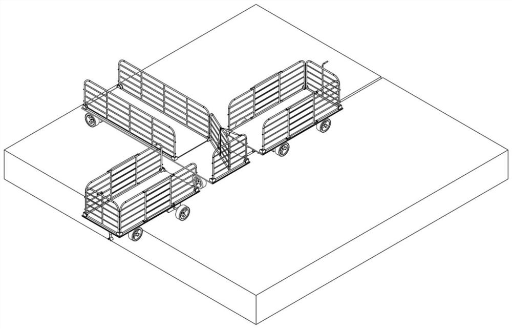 Movable automatic pigsty-dividing transfer trolley