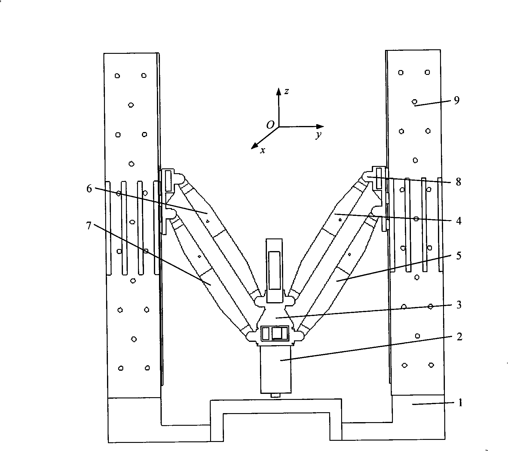 Series-multiple connection type flat lower-mobility virtual axis machine tool