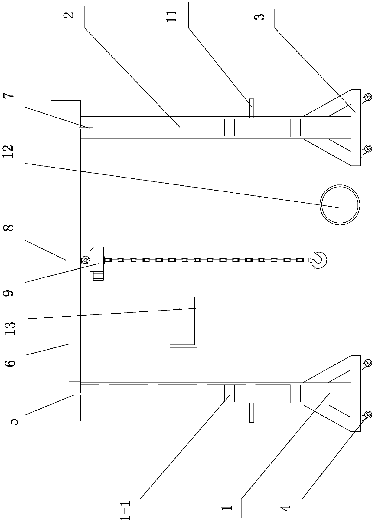 Basement heating power and water supply pipeline installing device and method