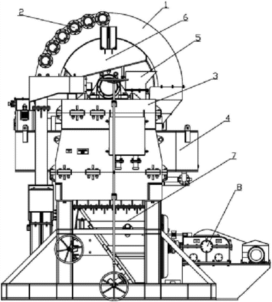 Vertical ring high intensity magnetic separator and method for improving ore discharge efficiency of vertical ring high intensity magnetic separator