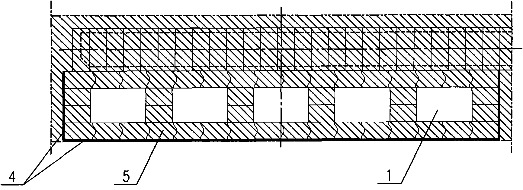 Gas well structure for electrode roasting furnace