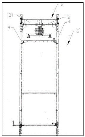 Right-angle door opening backpack frame elevator