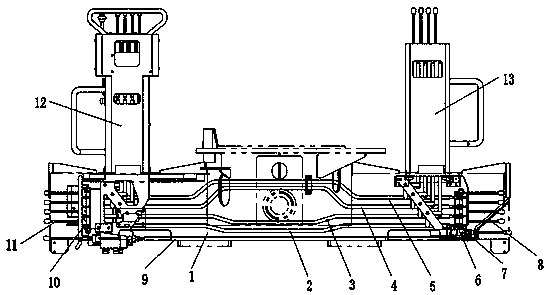 Four-position linkage operating system for truck with crane