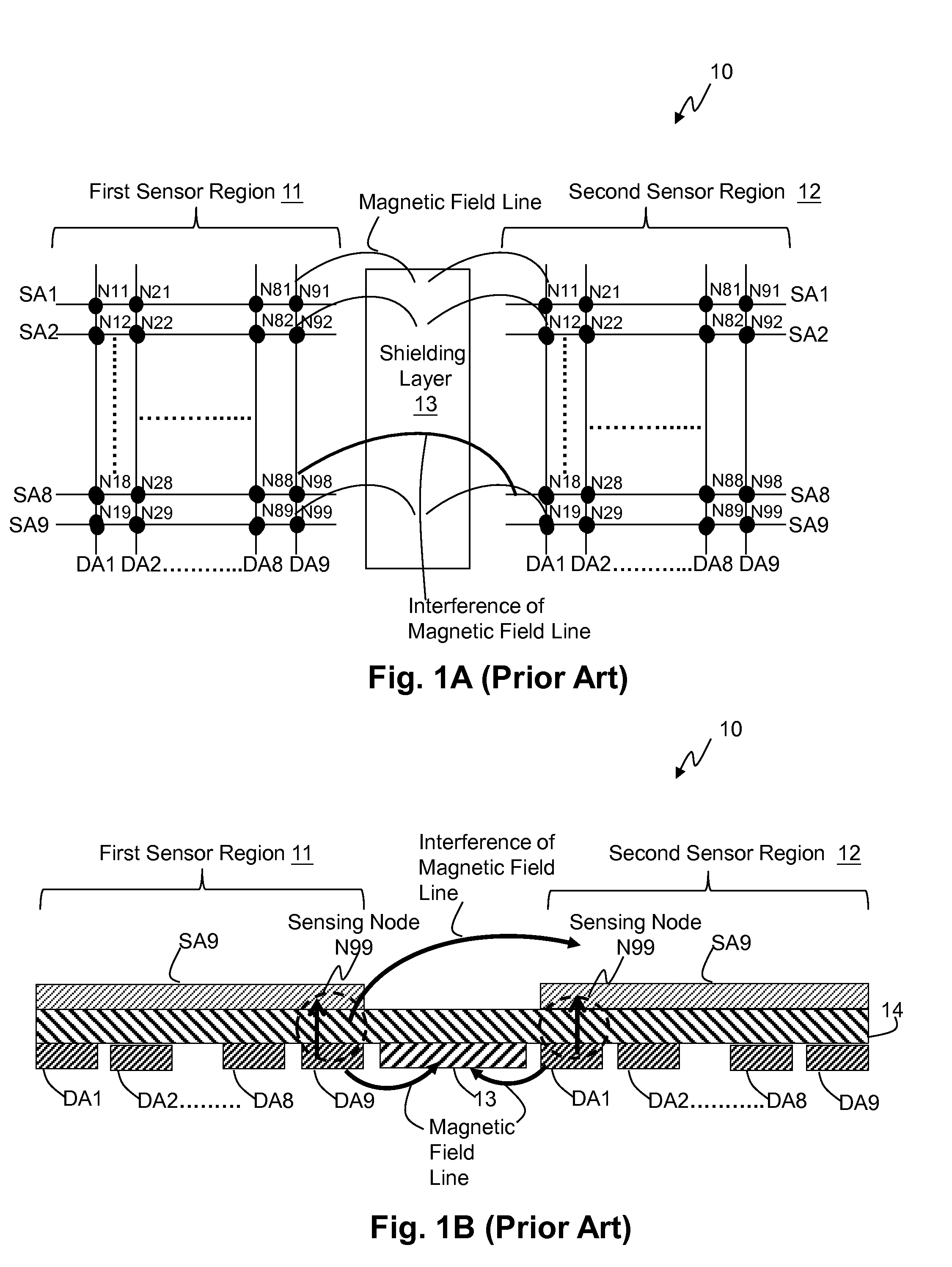 Noise-shielded capacitive touch device