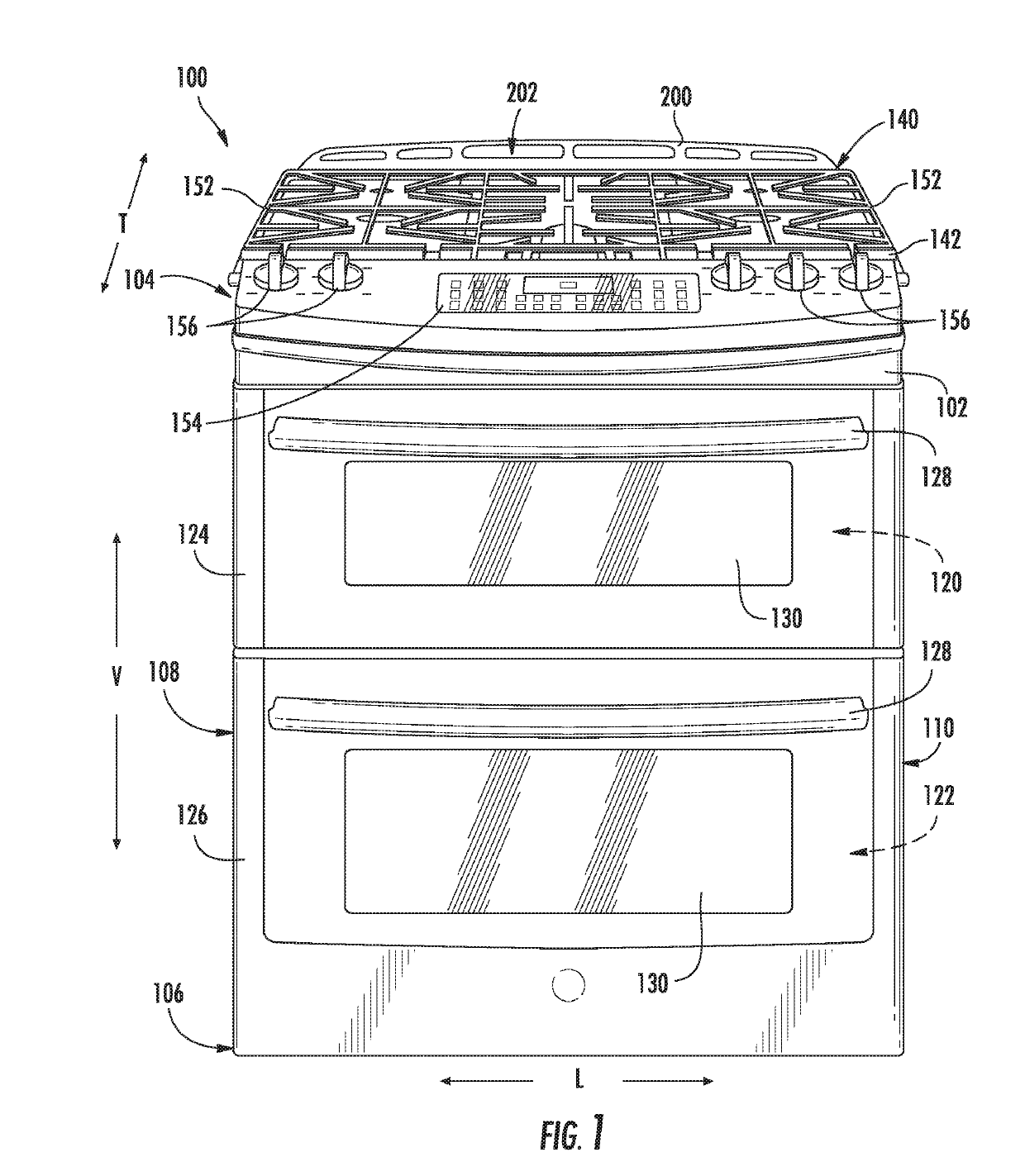 Oven appliance with spill control and heat regulating features