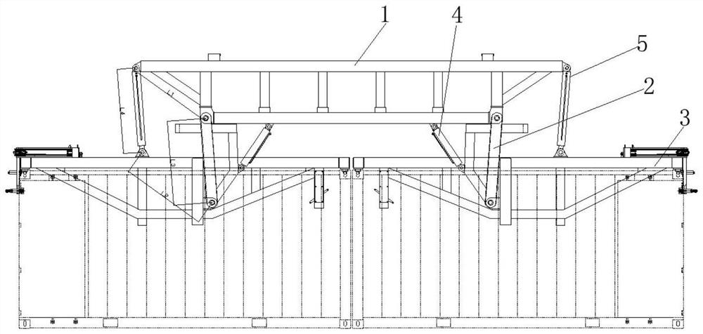 Double-container hydraulic overturning lifting appliance