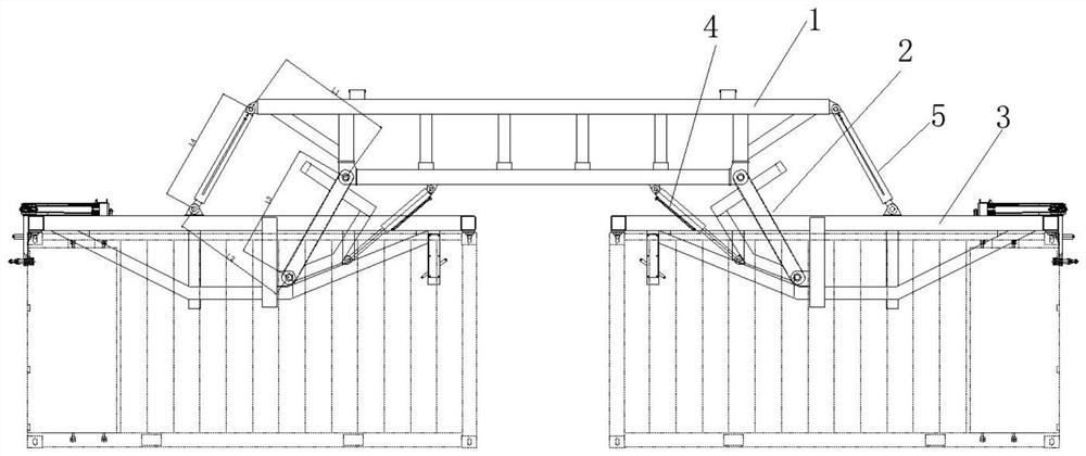 Double-container hydraulic overturning lifting appliance