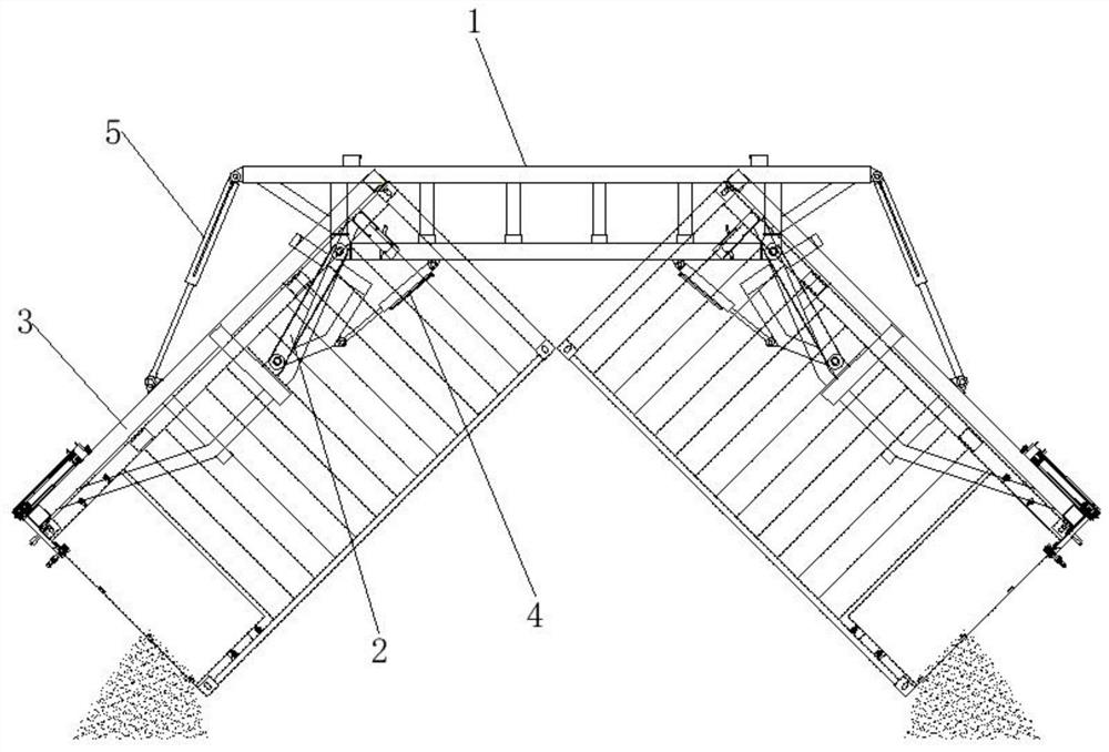 Double-container hydraulic overturning lifting appliance