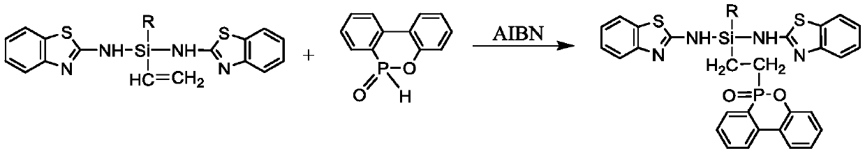 A kind of preparation method of epoxy resin based on silicon thiazole dopo type flame retardant modification