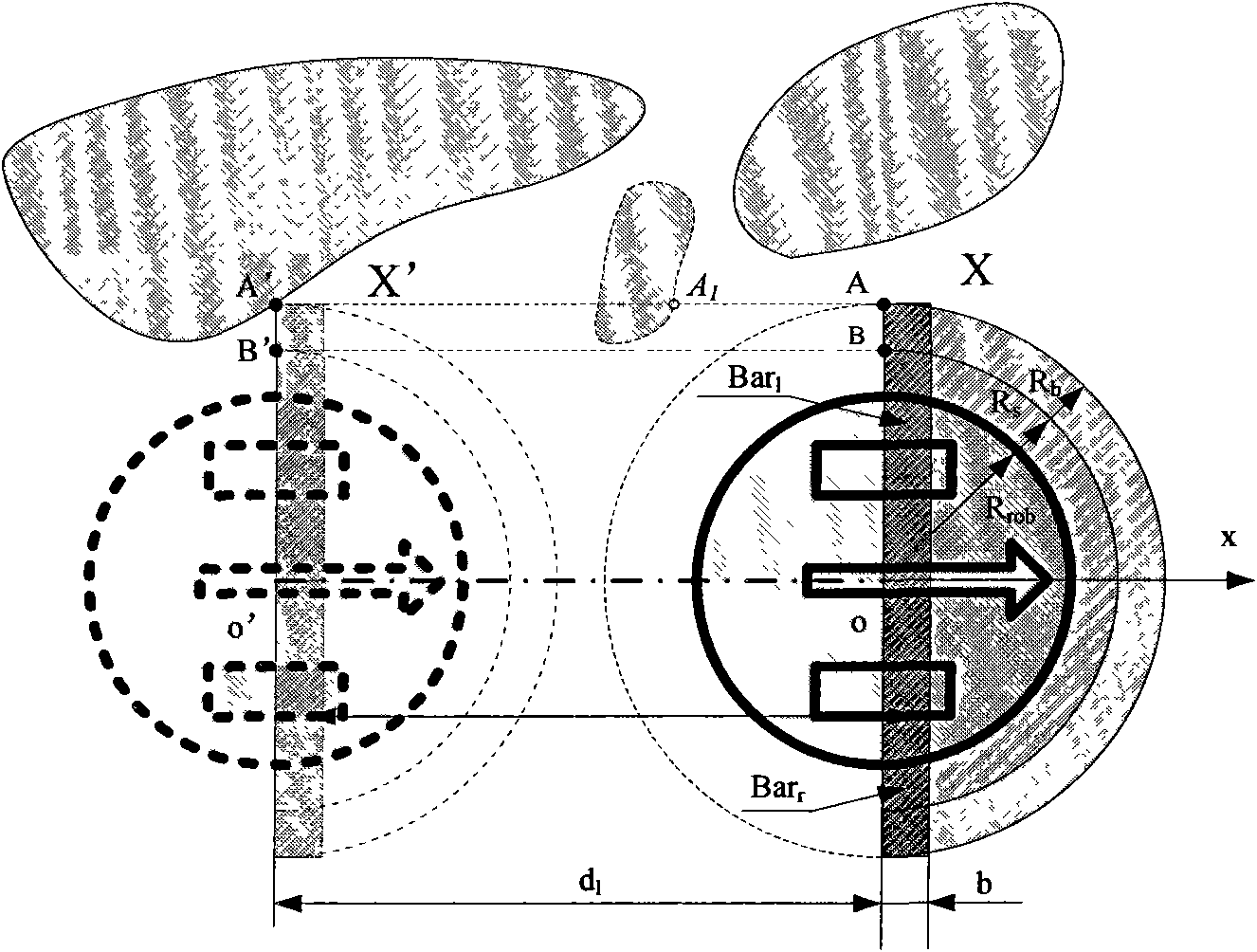 Non-360-degree targeting navigation method for detecting robot