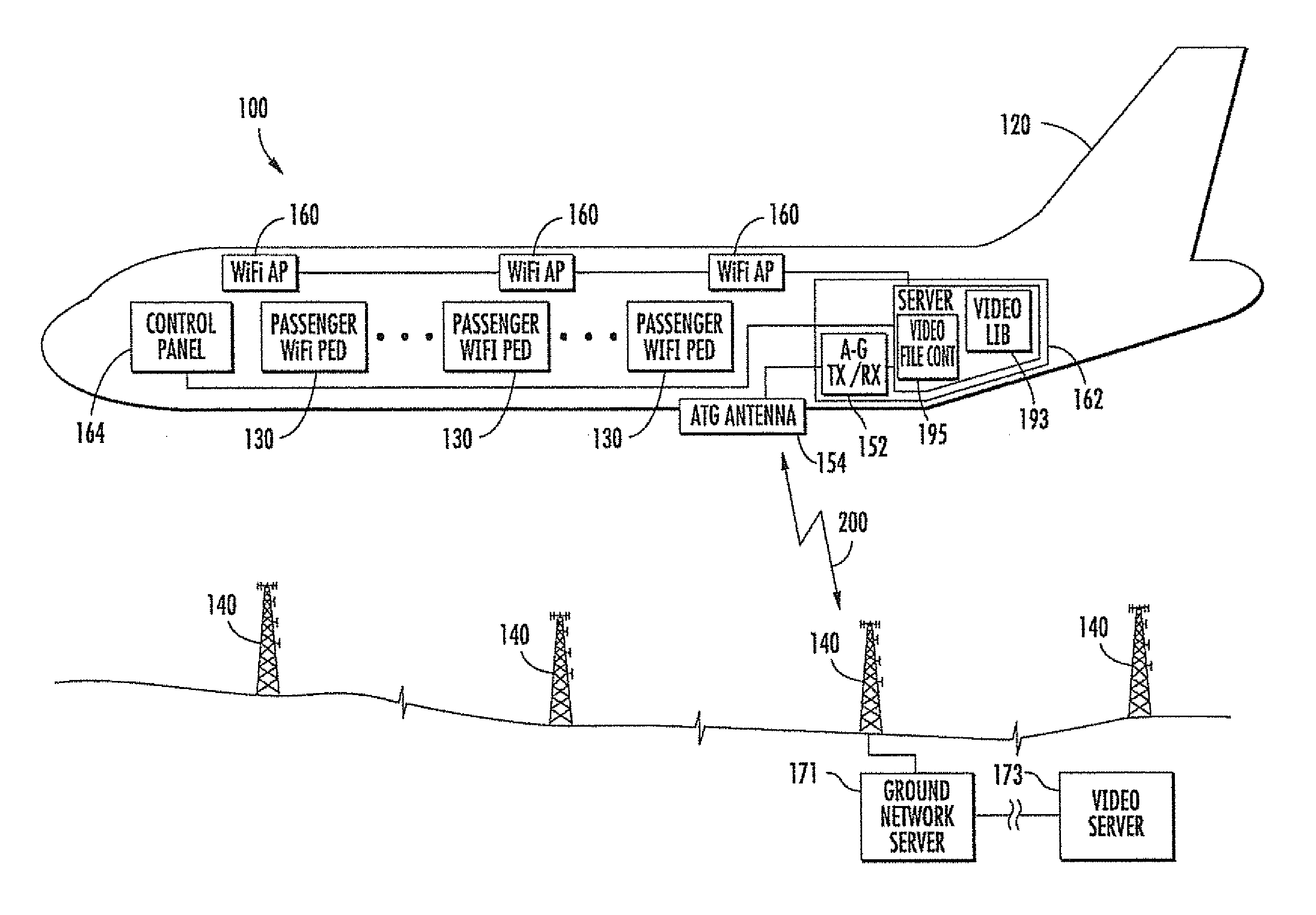 Aircraft communications system with video file library and associated methods