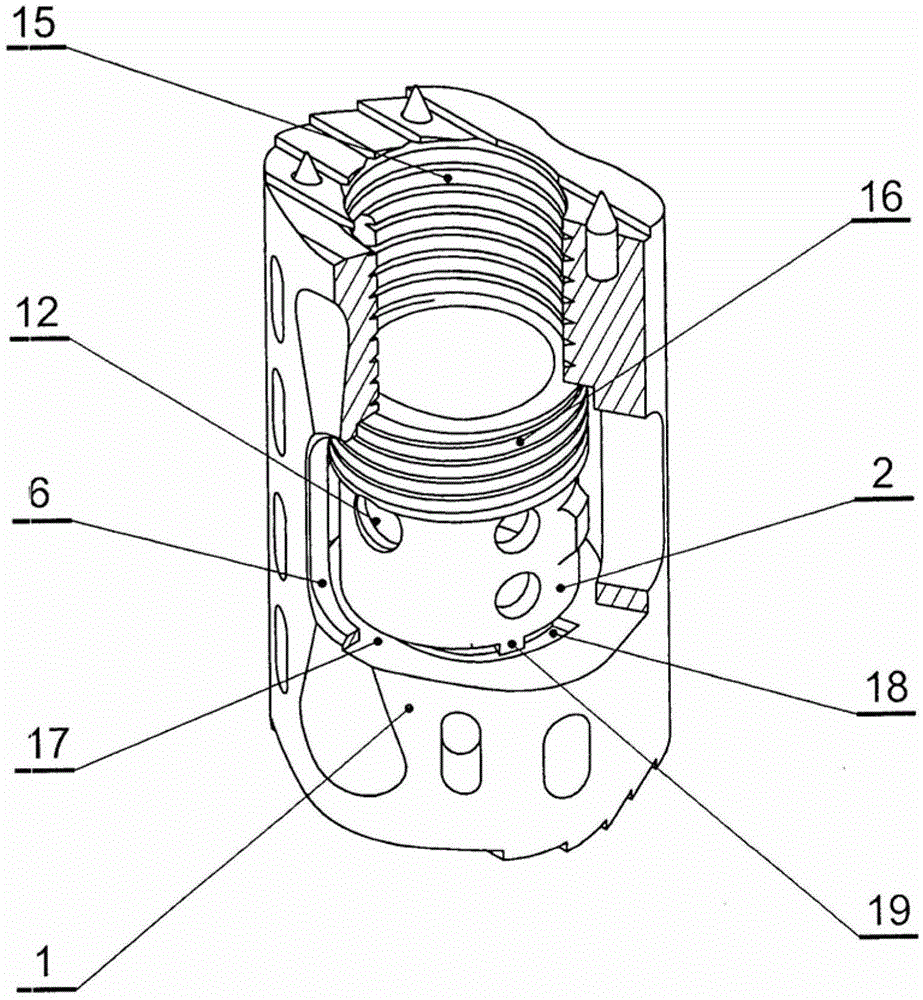 Prosthesis for spinal column, instrument for its guiding and method for implantation thereof