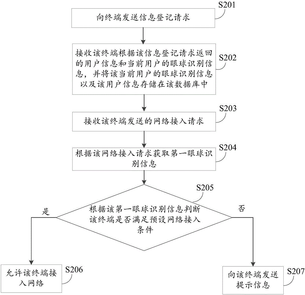 Network access method, server, terminal and system